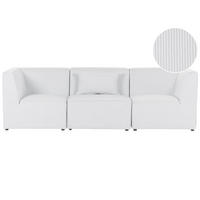 3-SITZER-SOFA Cord cremeweiß Lemvig - Weiß, Textil (250/78/83cm) - Beliani