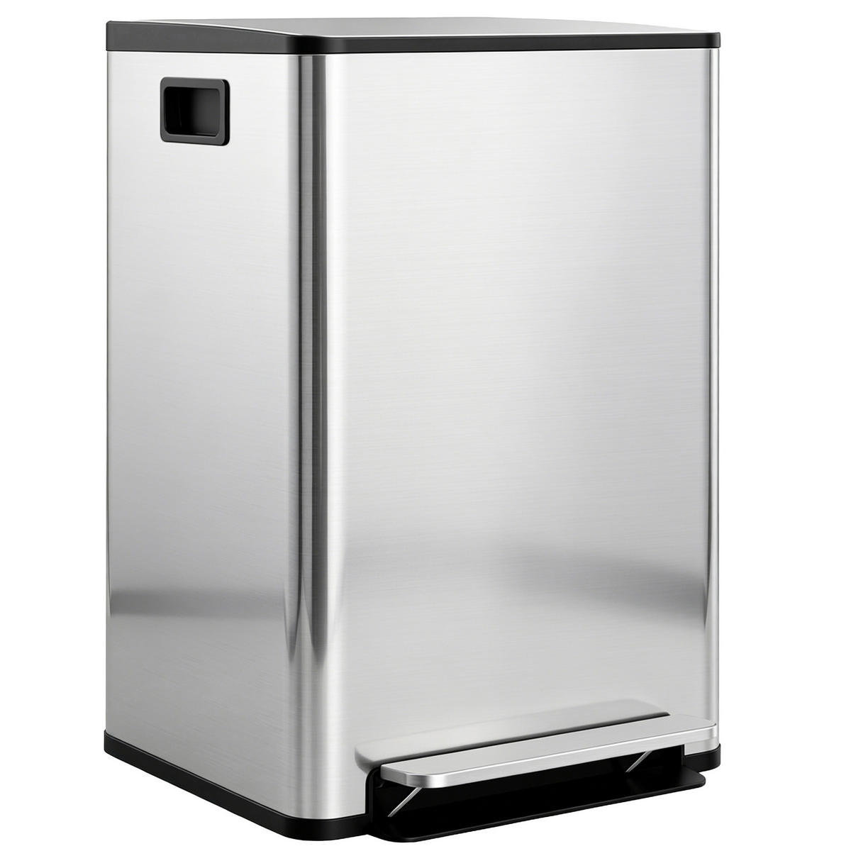 MÜLLEIMER DE-08935 2x30 L, Soft-Close, fingerabdrucksicher Silber - Silberfarben, Metall (37.5/66.8/47.7cm) - ComfortXL
