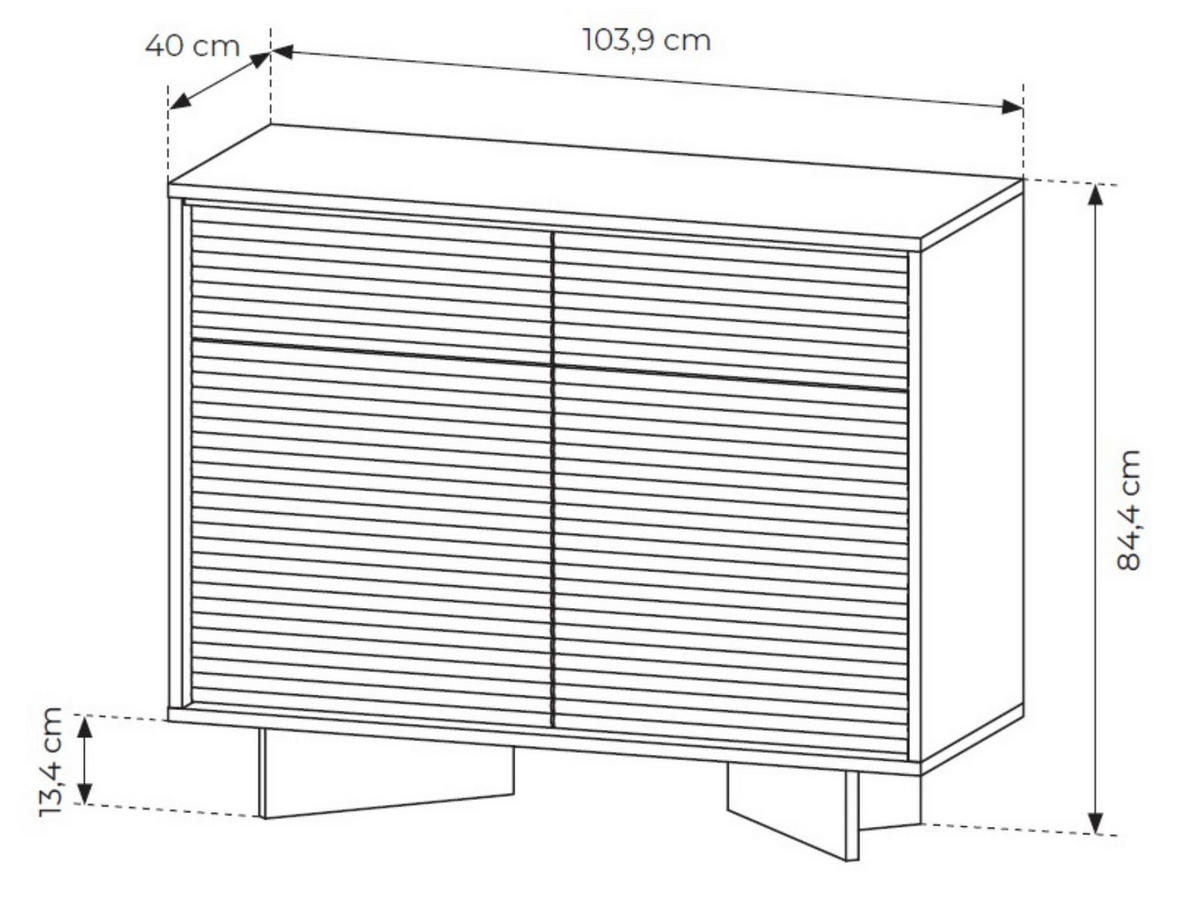 KOMMODE DEMI Cappuccino, Kommode mit Schubladen und LED-Beleuchtung - Cappuccino, Holzwerkstoff (104/84/40cm) - Bettso