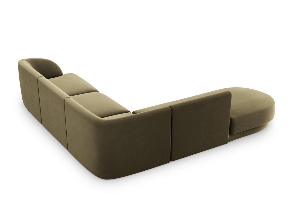 ECKSOFA links Miley aus Samt grün 6 Sitzplätze - Grün, Textil (248/255cm) - Micadoni