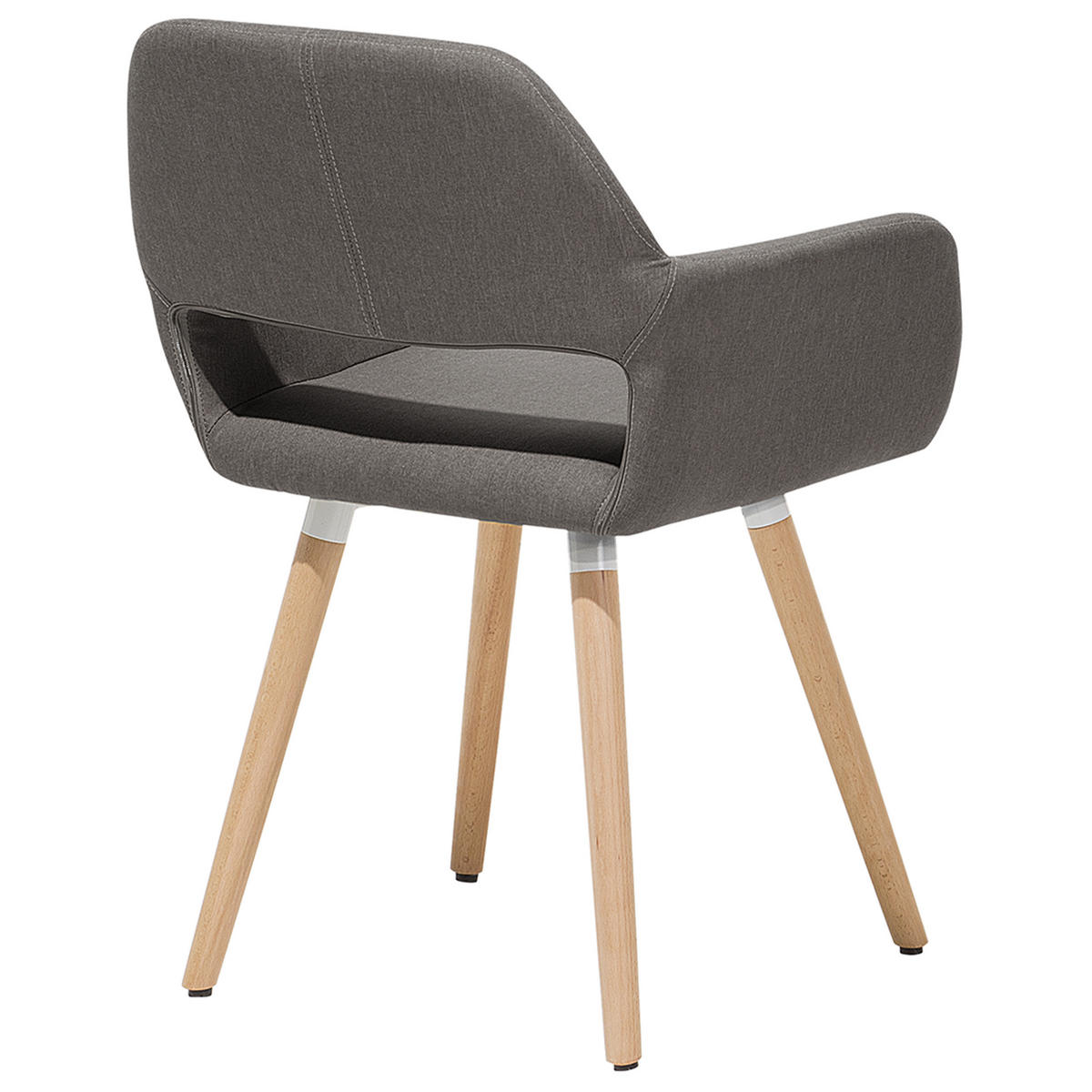 ESSZIMMERSTUHL 2er-Set Polsterbezug Braun Chicago - Braun, Holz/Textil (56/81/56cm) - Beliani