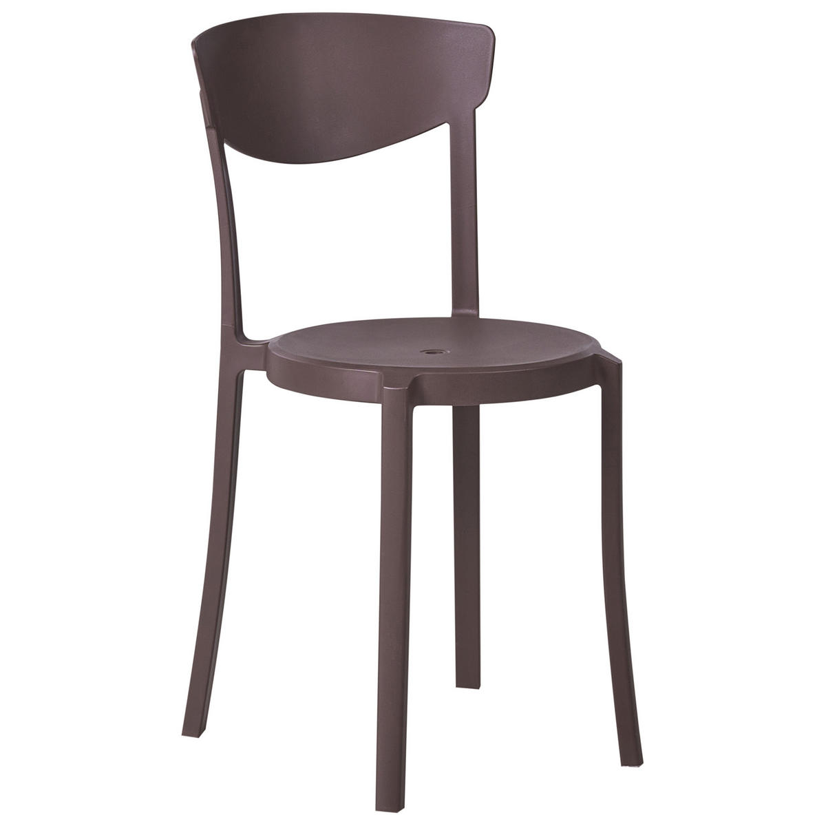 GARTENSTUHL 4er-Set Braun Vieste - Braun, Kunststoff (42/80/38cm) - Beliani