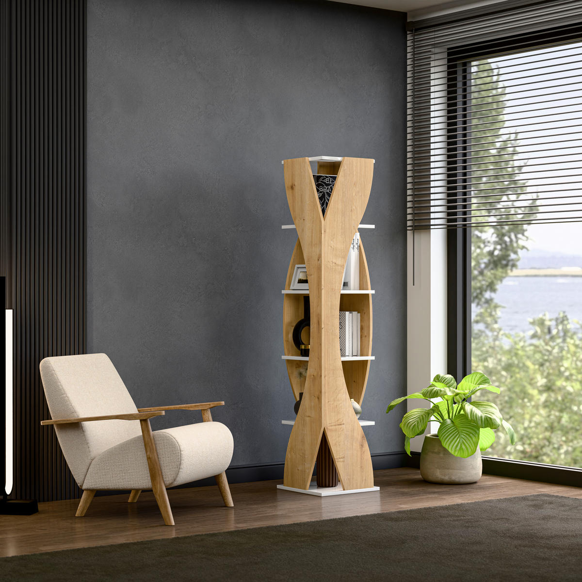 BÜCHERREGAL Reva - Eichefarben, Holzwerkstoff (40/180/40cm) - Decorotika