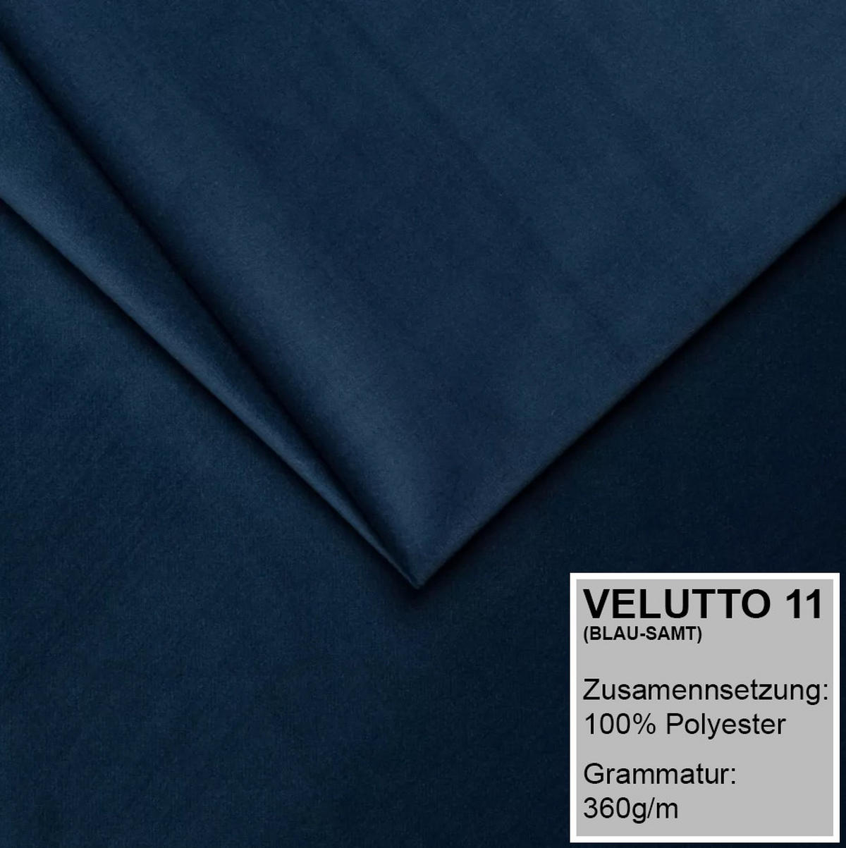 ECKSOFA MODENA 320 cm x 185 cm – Stoff: VELUTTO Blau 11 Farbe: Blau - Blau, Textil (320/185cm) - A&J MöbelLand