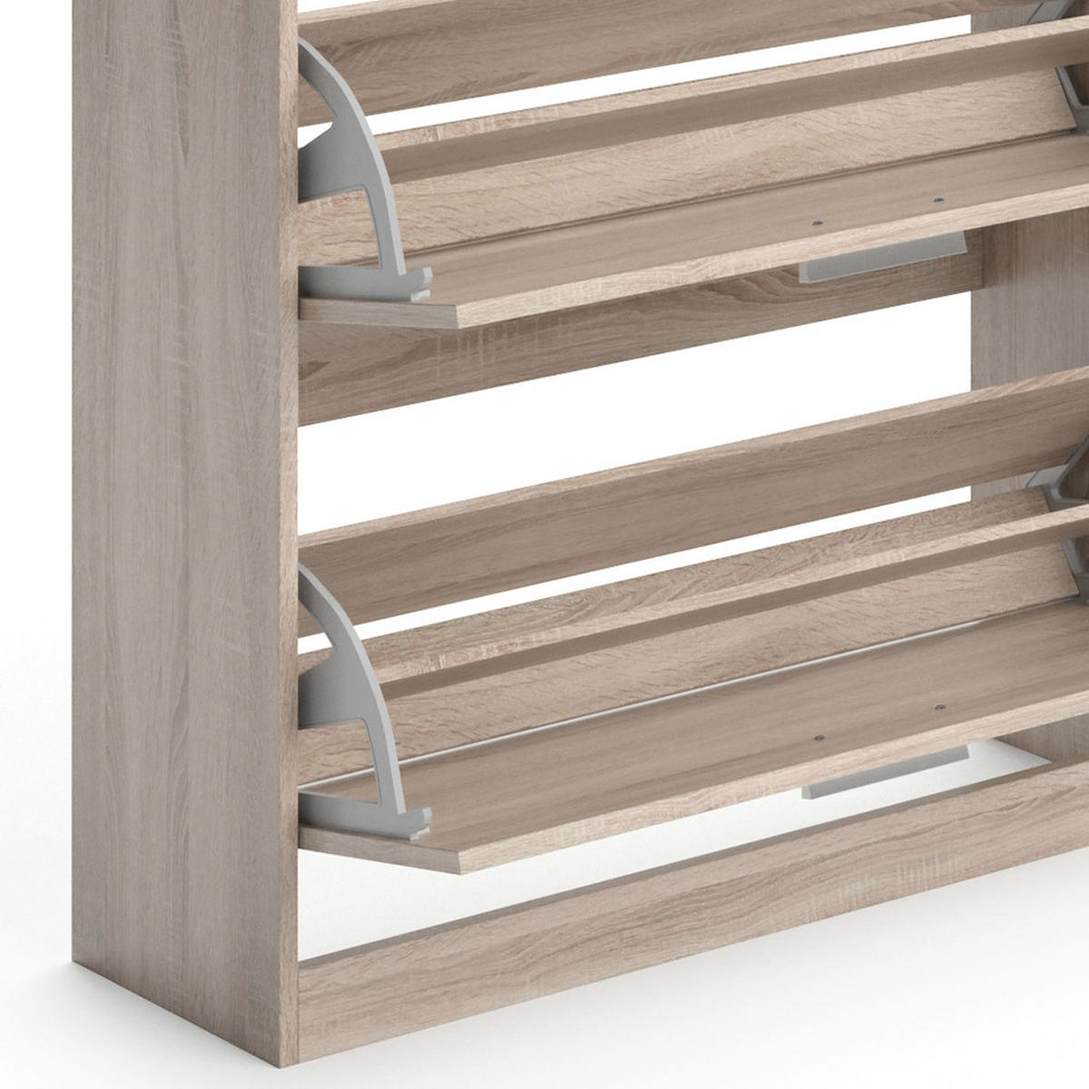 SCHUHKIPPER Alex Sonoma 89 x 104 cm - Braun/Sonoma Eiche, Holzwerkstoff (89/104/27cm) - Vicco