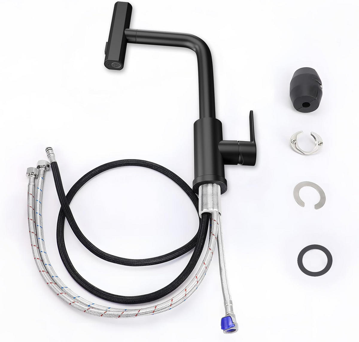 WASCHTISCHARMATUR Mareussa 23/14/28 cm - Schwarz, Metall (23/14/28cm) - ZMH