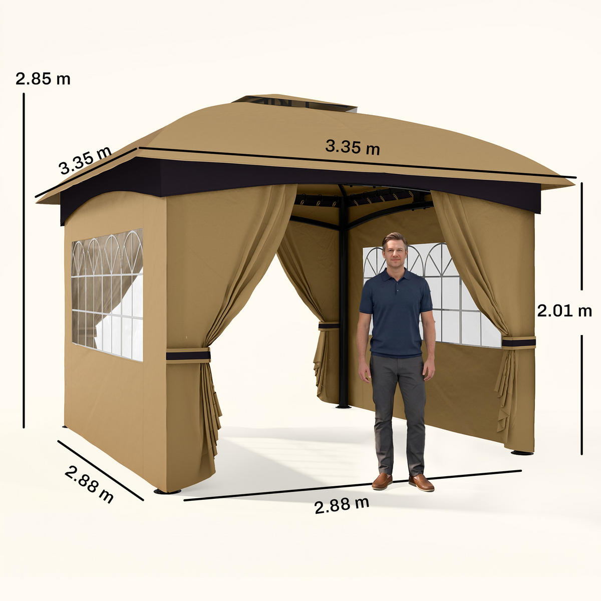 PAVILLON Beige 1 Stück - Beige, Metall (335/285/335cm) - GiPP