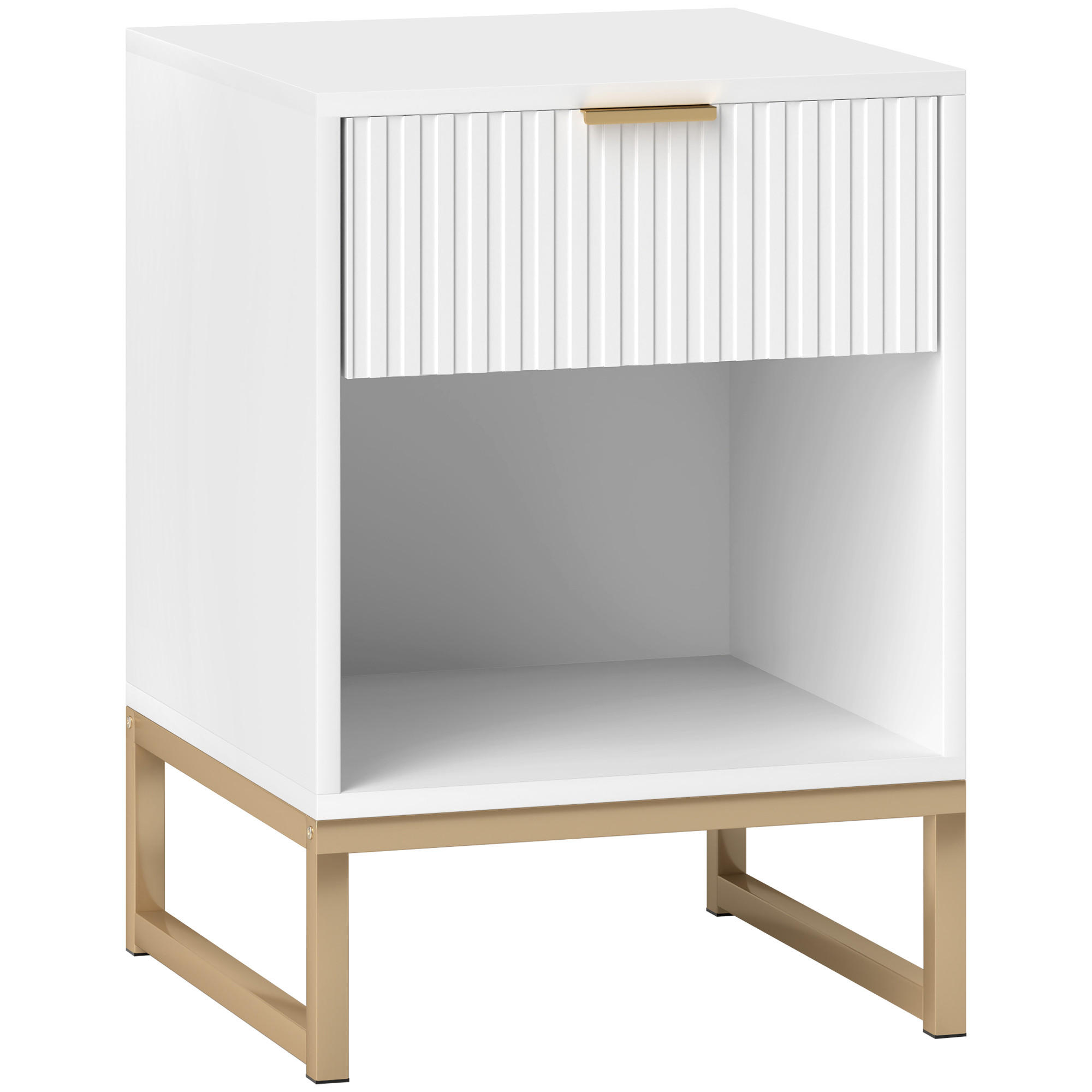 NACHTTISCH mit Schubladen, 40 x 40 x 57 cm, Weiß - Weiß, Holzwerkstoff (40/57/40cm) - HOMCOM