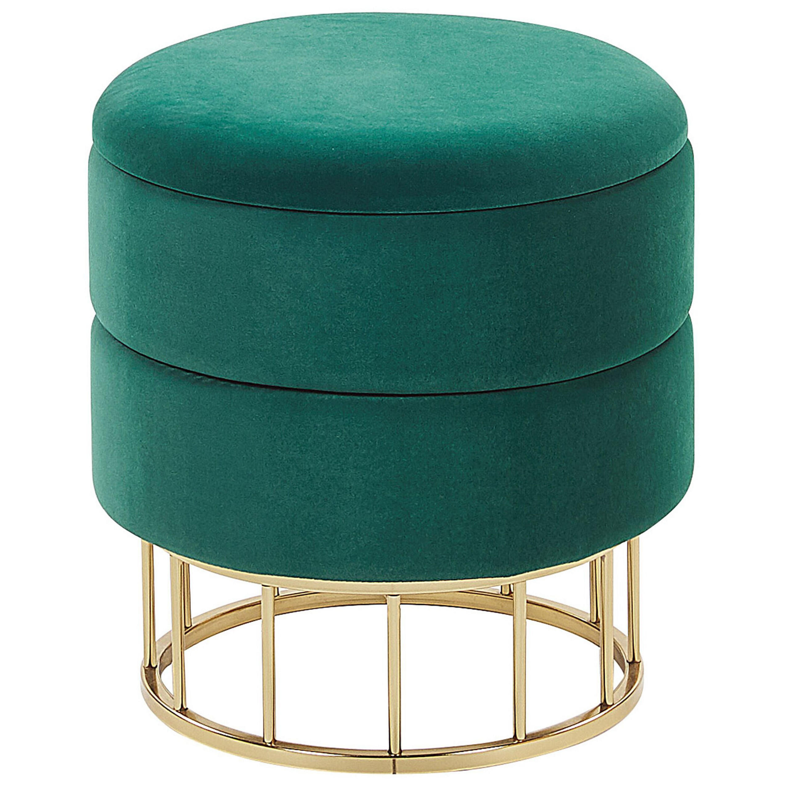 HOCKER Elgin 37/37/42 cm - Grün, Textil (37/42/37cm) - Beliani