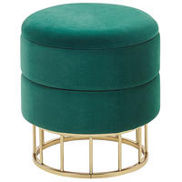 HOCKER Elgin 37/37/42 cm - Grün, Textil (37/42/37cm) - Beliani