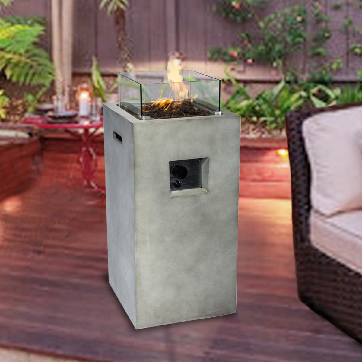 FEUERSTELLE Grau - Grau, Metall (42/80/80cm) - Teamson Home