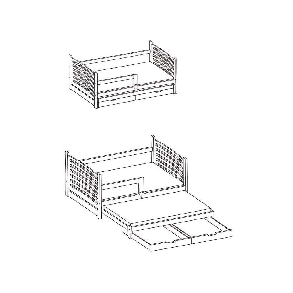 KINDERBETT Avila Kiefer Natur / rosa 188 / 81 / 80cm - Hellrosa/Braun, Holz/Holzwerkstoff (80/190cm) - Feldmann-Wohnen
