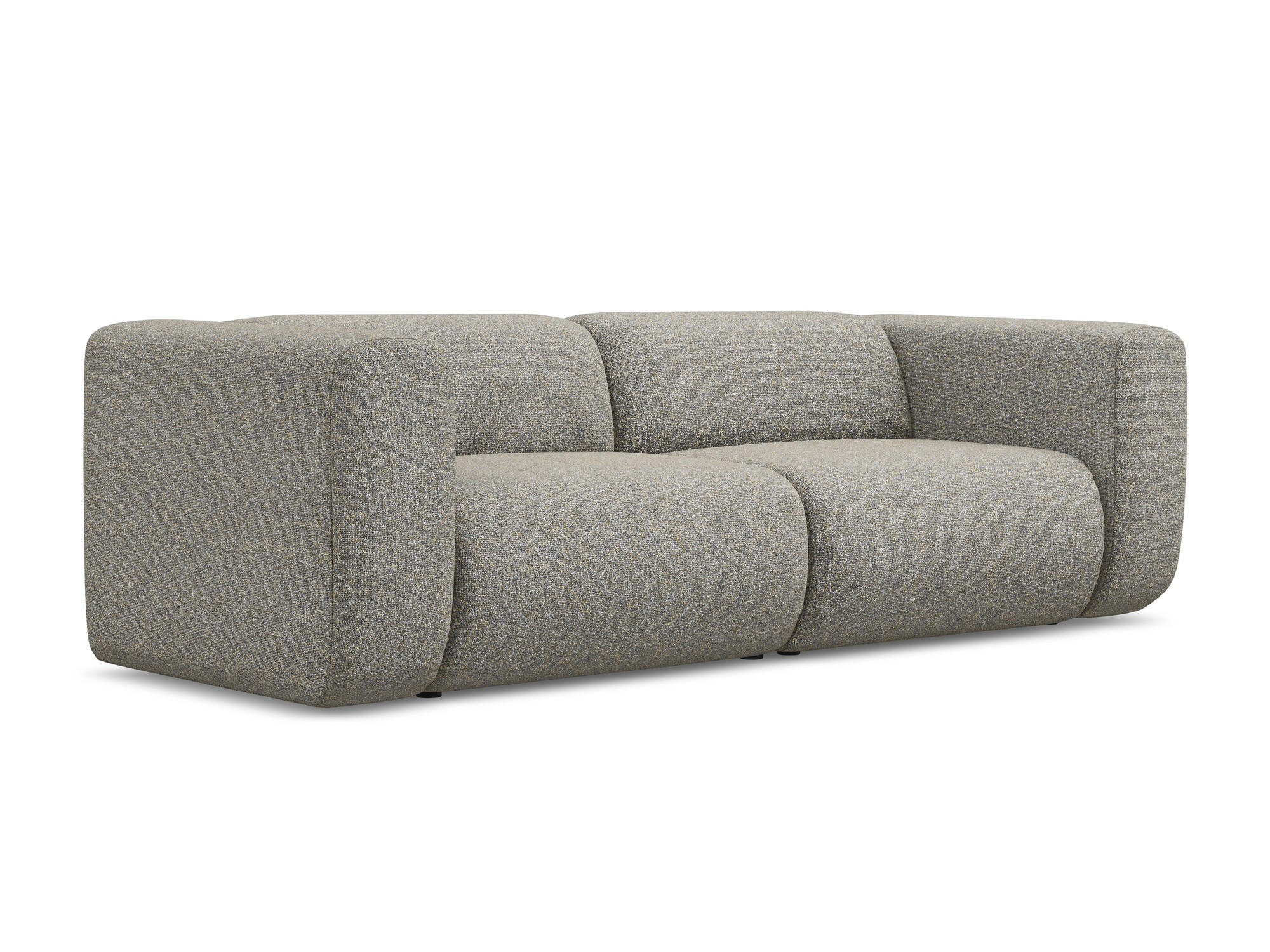 3-SITZER SOFA Strukturstoff Stoff Beige - Beige/Schwarz, Kunststoff/Textil (228/70/89cm) - Makamii