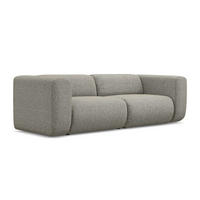 3-SITZER SOFA Strukturstoff Stoff Beige - Beige/Schwarz, Kunststoff/Textil (228/70/89cm) - Makamii
