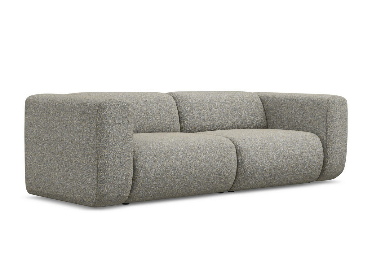 3-SITZER SOFA Strukturstoff Stoff Beige - Beige/Schwarz, Kunststoff/Textil (228/70/89cm) - Makamii