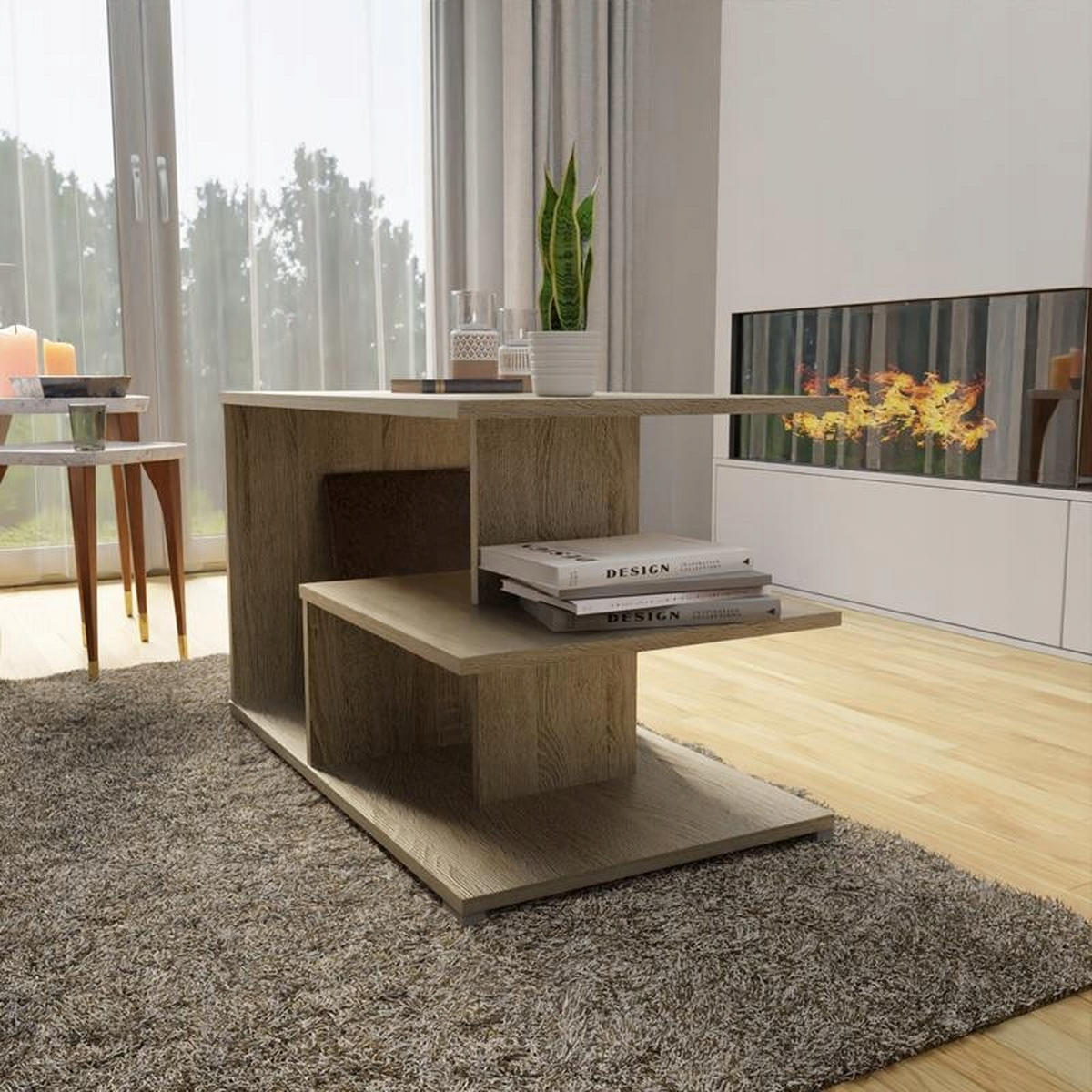 COUCHTISCH TEXAS EX3 Sonoma Eiche 90/51/55 cm - Sonoma Eiche, Holzwerkstoff (51/90/55cm) - Matkam Möbel