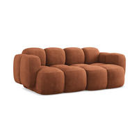 2-SITZER SOFA Chenille Stoff Orange - Terra cotta/Schwarz, Holzwerkstoff/Kunststoff (210/72/115cm) - Makamii
