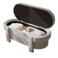 SITZBANK, Stauraum, Gepolstert, Fleece-Optik, Grau, 121.5x49x44.5cm - Grau, Textil (49/44.5/121.5cm) - FLIEKS