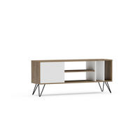 TV-ELEMENT Mictico 140 cm Walnuss Weiß - Walnussfarben/Weiß, Holzwerkstoff (35.5/58.4/140cm) - Decorotika