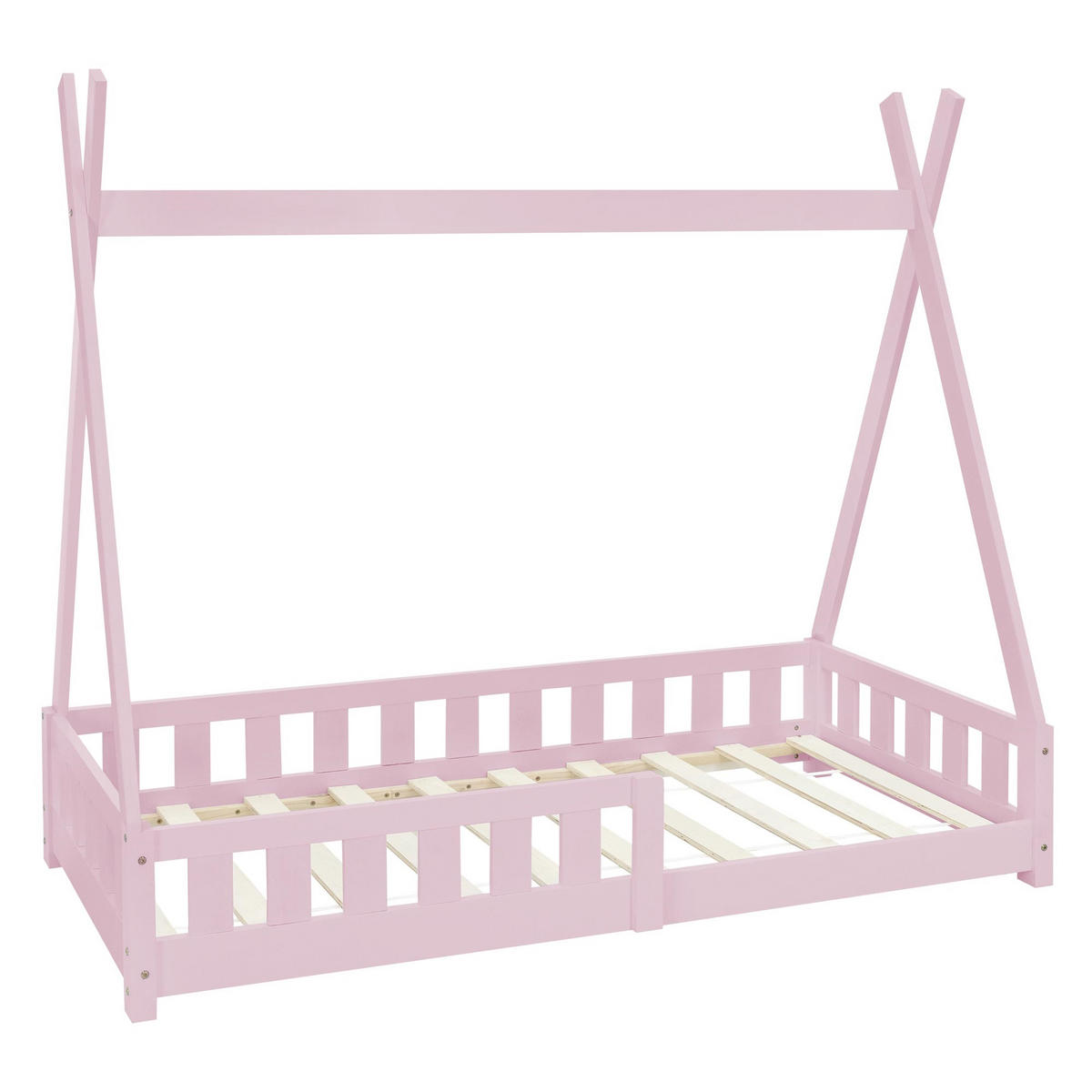 KINDERBETT Tipi 80x160 cm Rosa - Pink, Holz (80/160cm) - ML-DESIGN