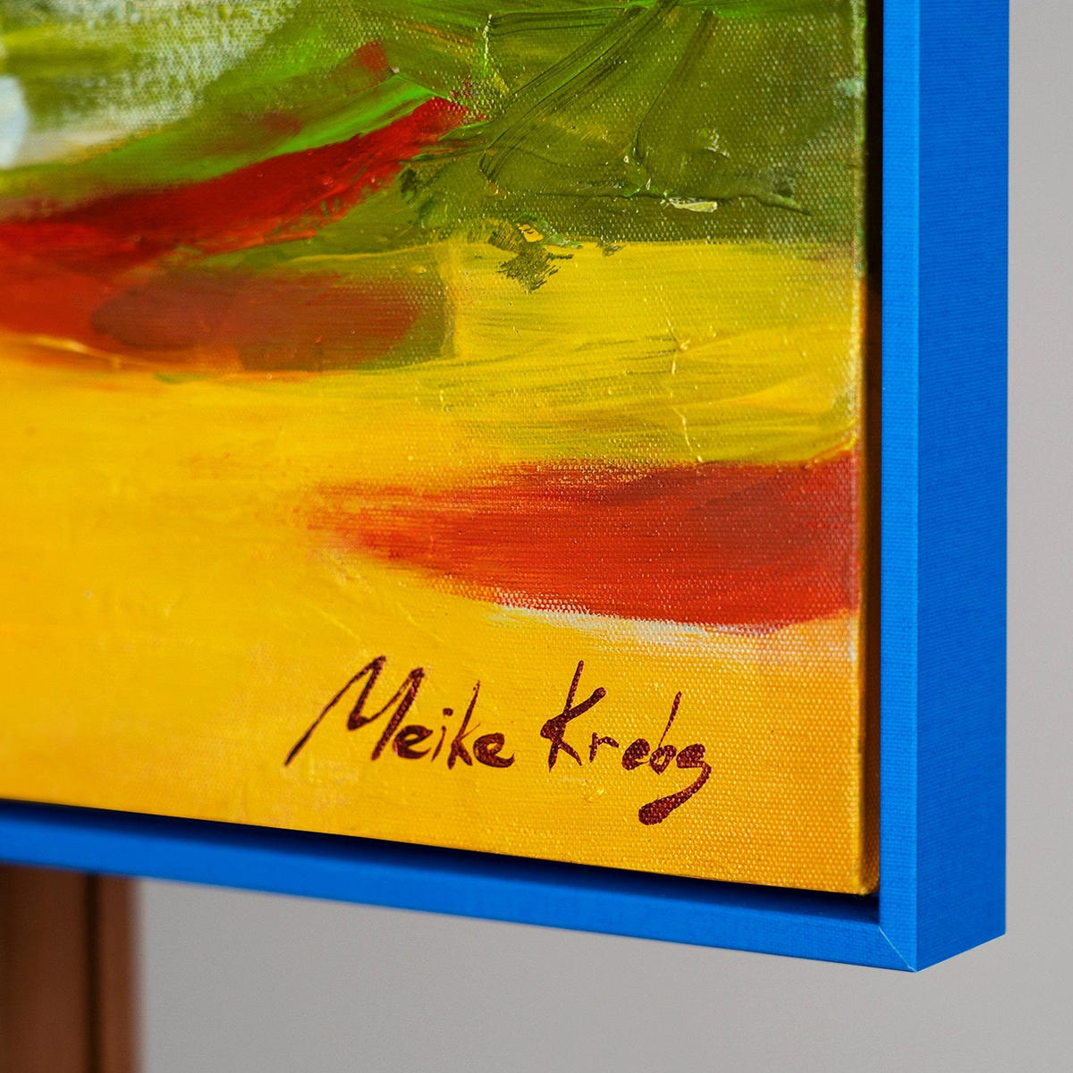 GEMÄLDE Gezeiten der Inspiration Schattenfugenrahmen Blau 120x80 cm - Blau, Holz (120/80cm) - YS-art gallery