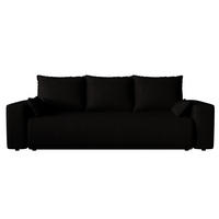 SOFA Bubi mit Bettkasten und Schlaffunktion, Velourstoff - Schwarz, Holzwerkstoff (242/85/95cm)