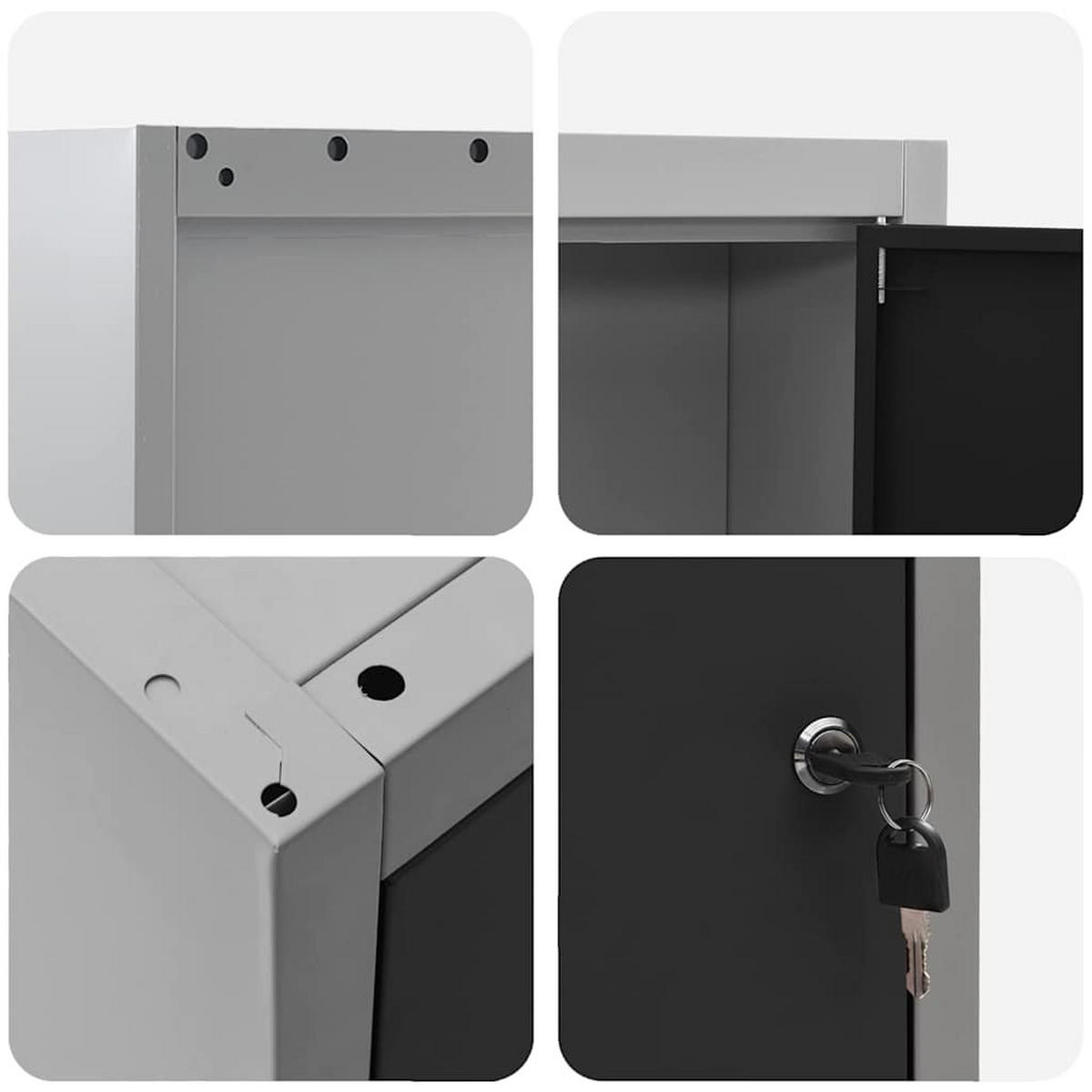 WERKZEUGSCHRANK Mit Regal Schwarz Und Grau 50/20/55 Cm - Schwarz, Metall (20/55/50cm) - vidaXL