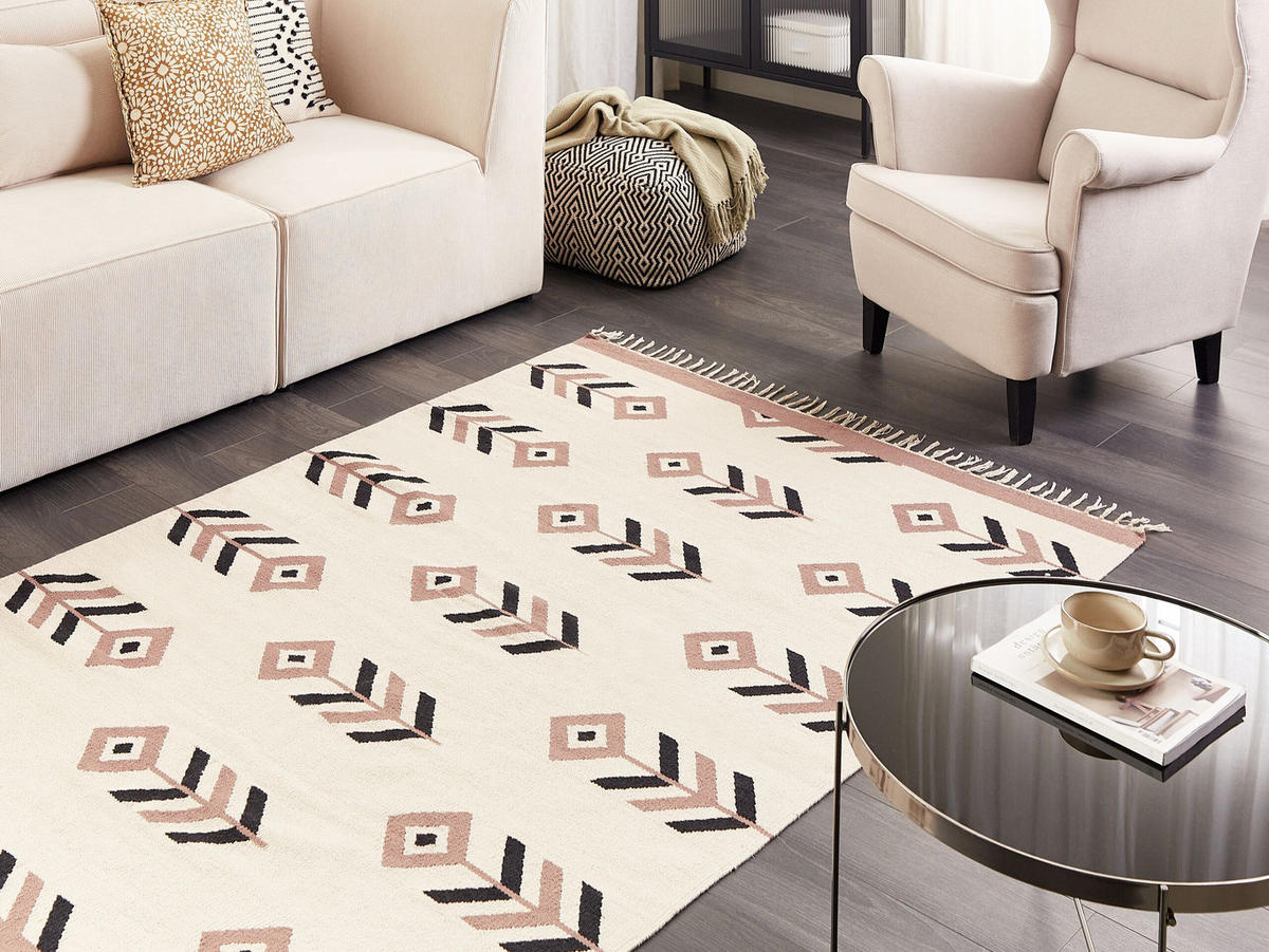 KELIM-TEPPICH Niavan 200/140 cm - Beige, Textil (140/200cm) - Beliani