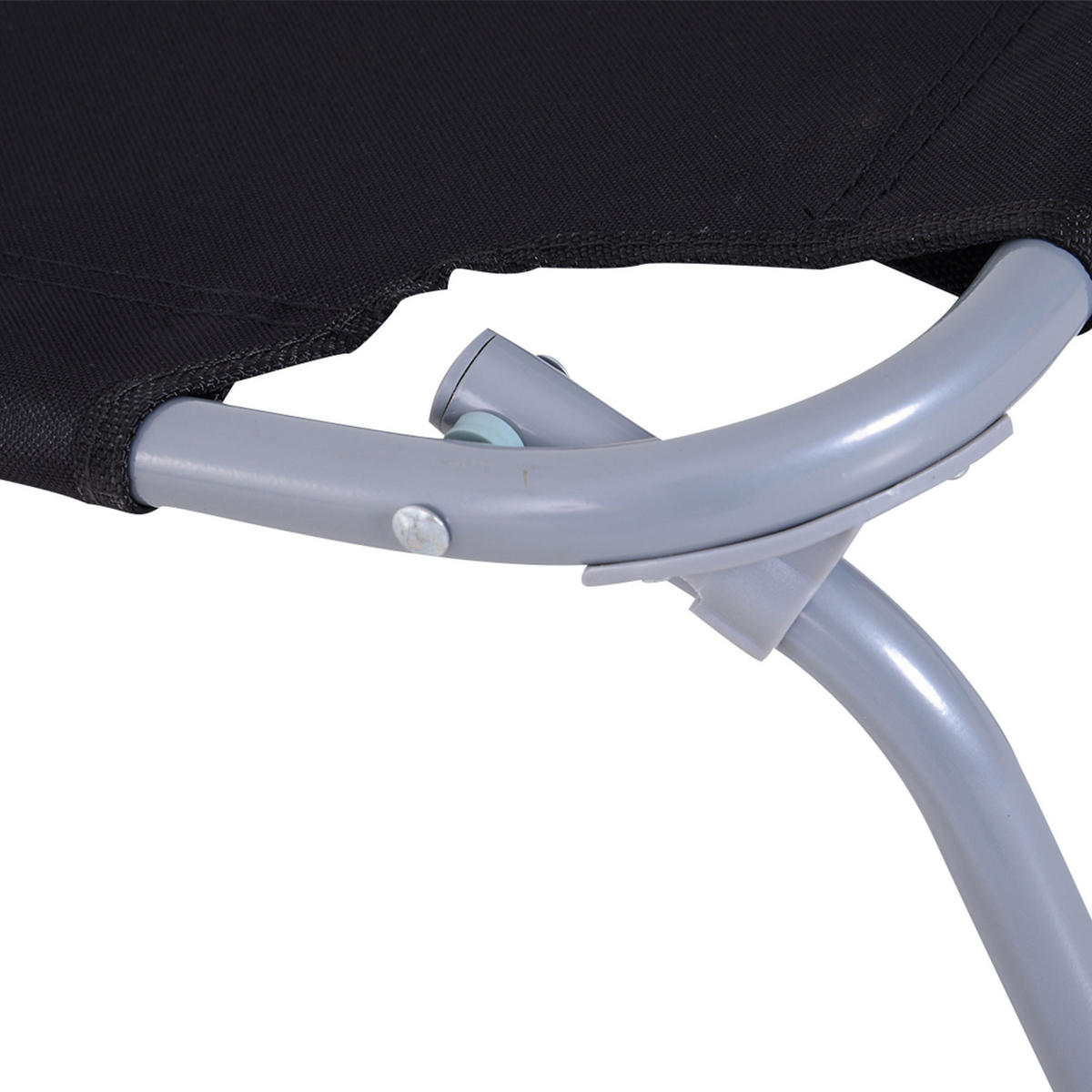 GARTENLIEGE bis 120 kg belastbar für Balkon, Terrasse, Oxford, Schwarz - Schwarz, Metall (55/24/187cm) - Outsunny