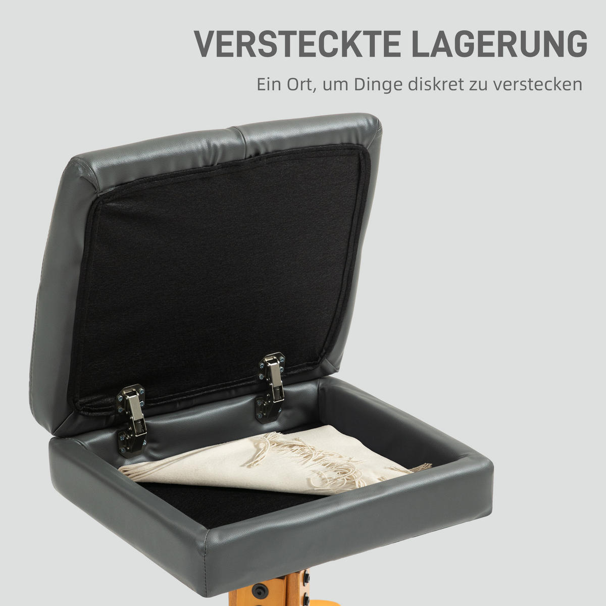 RELAXSESSEL Massagesessel mit Hocker Fernsehsessel mit Liegefunktion Dunkelgrau - Dunkelgrau, Leder (86/93/78cm) - HOMCOM