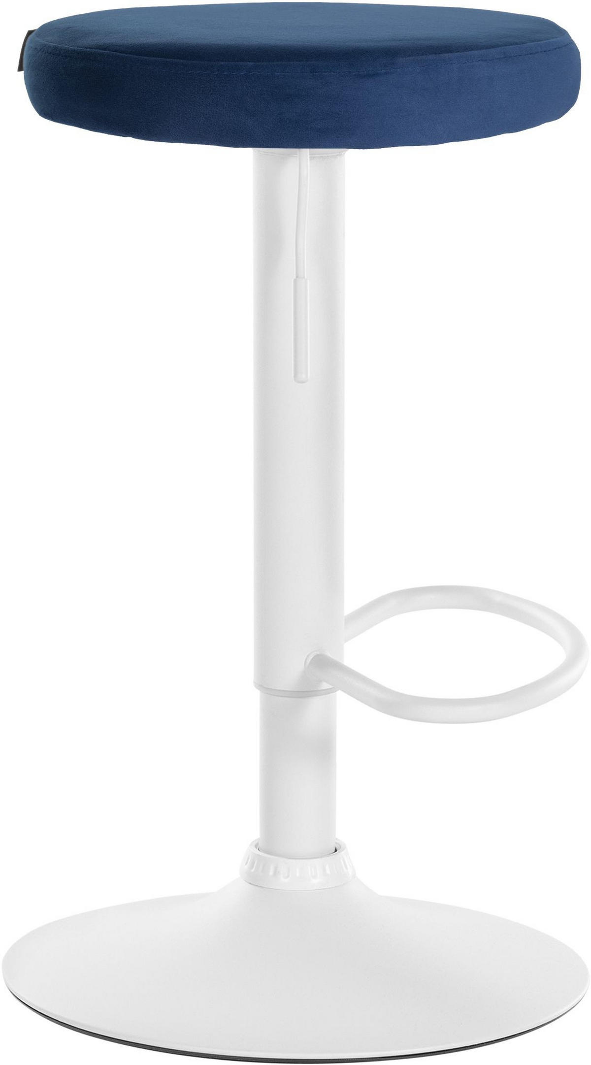 BARHOCKER Samt blau - Blau/Weiß, Textil/Metall (38.5/60/38.5cm) - CLP