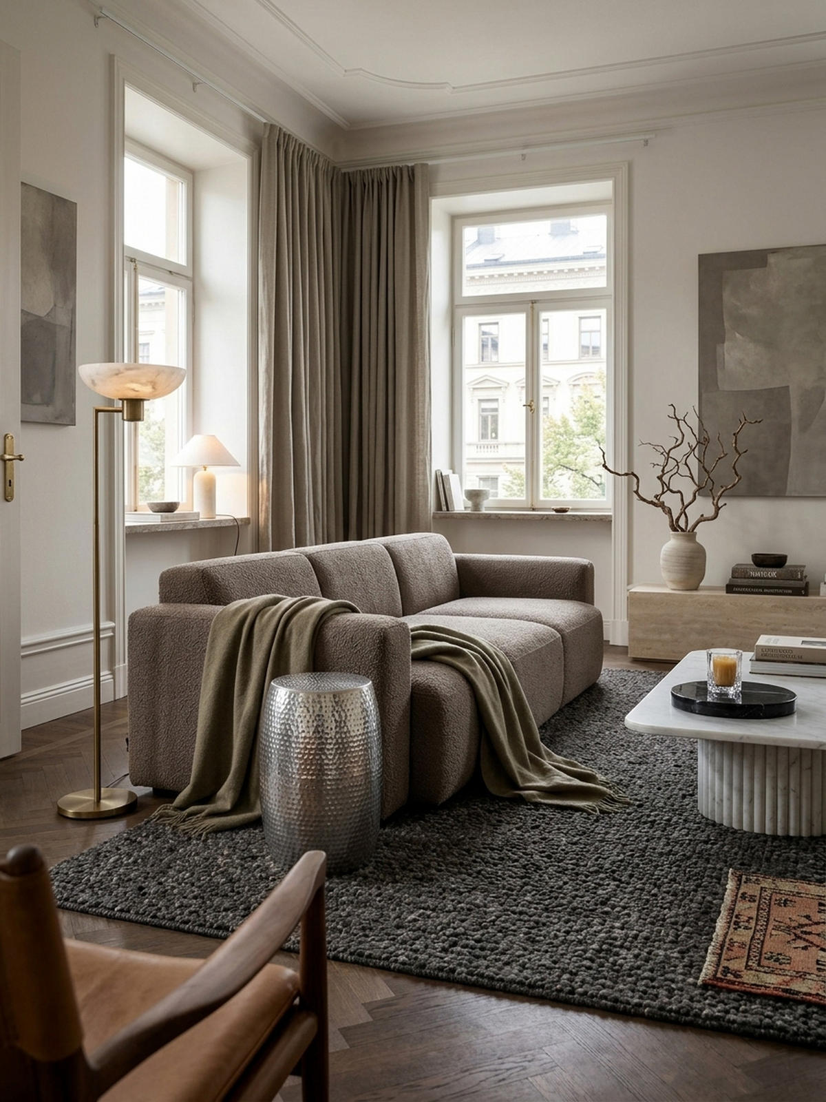 BEISTELLTISCH Aluminium Orientalisch ENNS, Silber 30x30x49 cm - Silberfarben, Metall (30/30/49cm) - KADIMA DESIGN