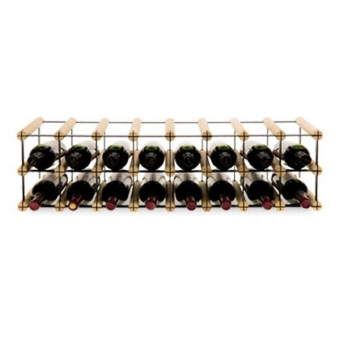 WEINREGAL Vinotega Mod Metal 22,5x82,5x24,5 cm 8x2 Flaschen Massives Kiefernholz Natur - Naturfarben, Holz (82.5/22.5/24.5cm) - PROREGAL