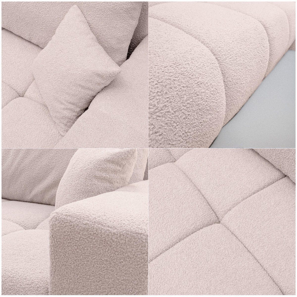 ECKSOFA OFI mit Schlaffunktion und Bettkasten Rosa - Rosa, Holzwerkstoff/Kunststoff (278/145cm) - Idohome