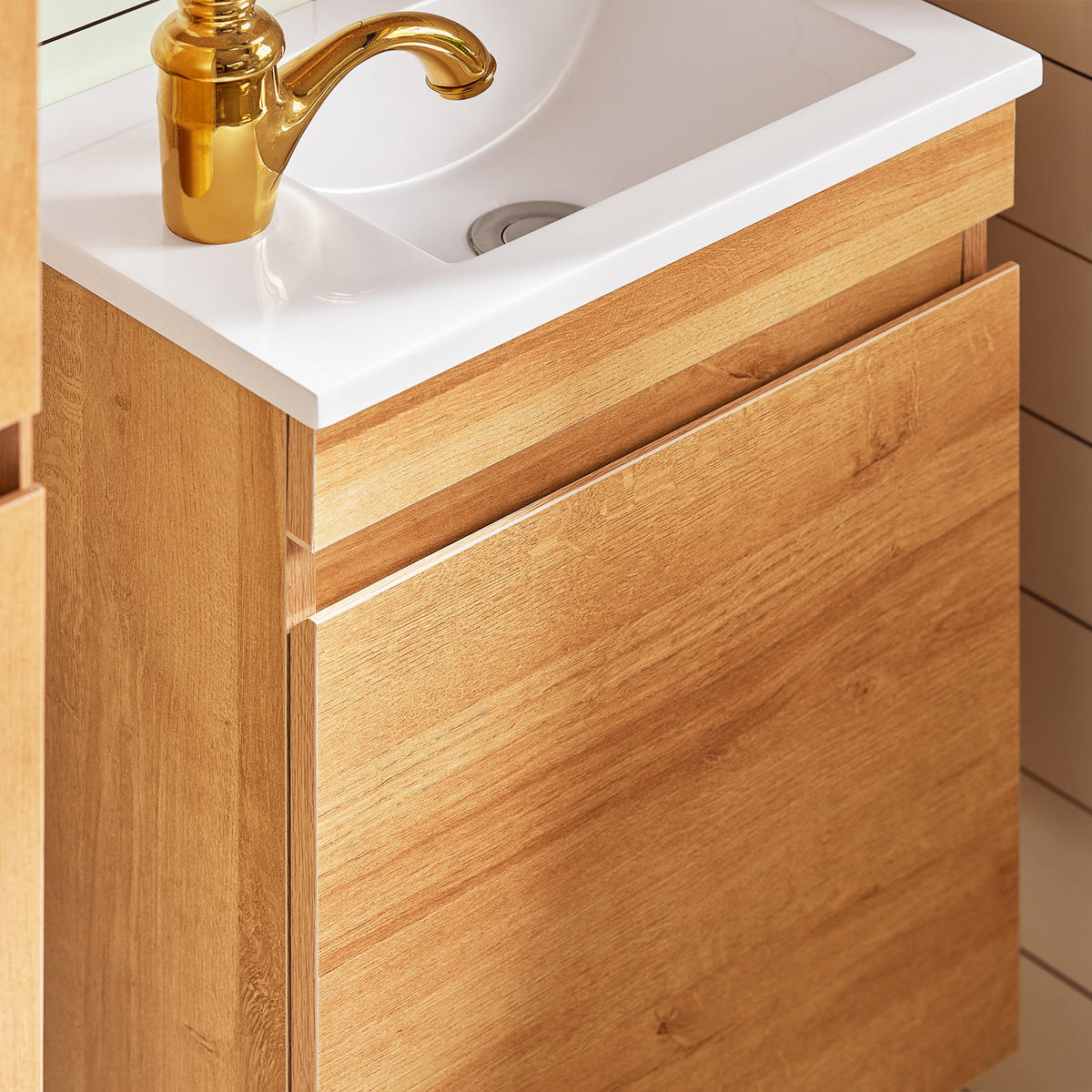 WASCHBECKENUNTERSCHRANK Natur - Naturfarben, Keramik/Holzwerkstoff (41/52/24cm) - SoBuy