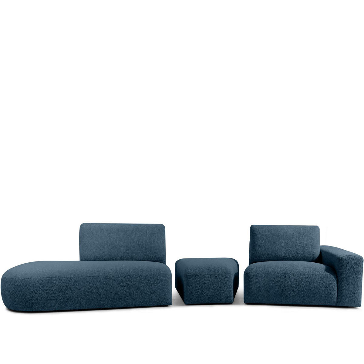4-SITZER ECKSOFA ZUCCO Boucle links, Nachtblau - Dunkelblau, Textil (350/84/105cm) - KONSIMO®