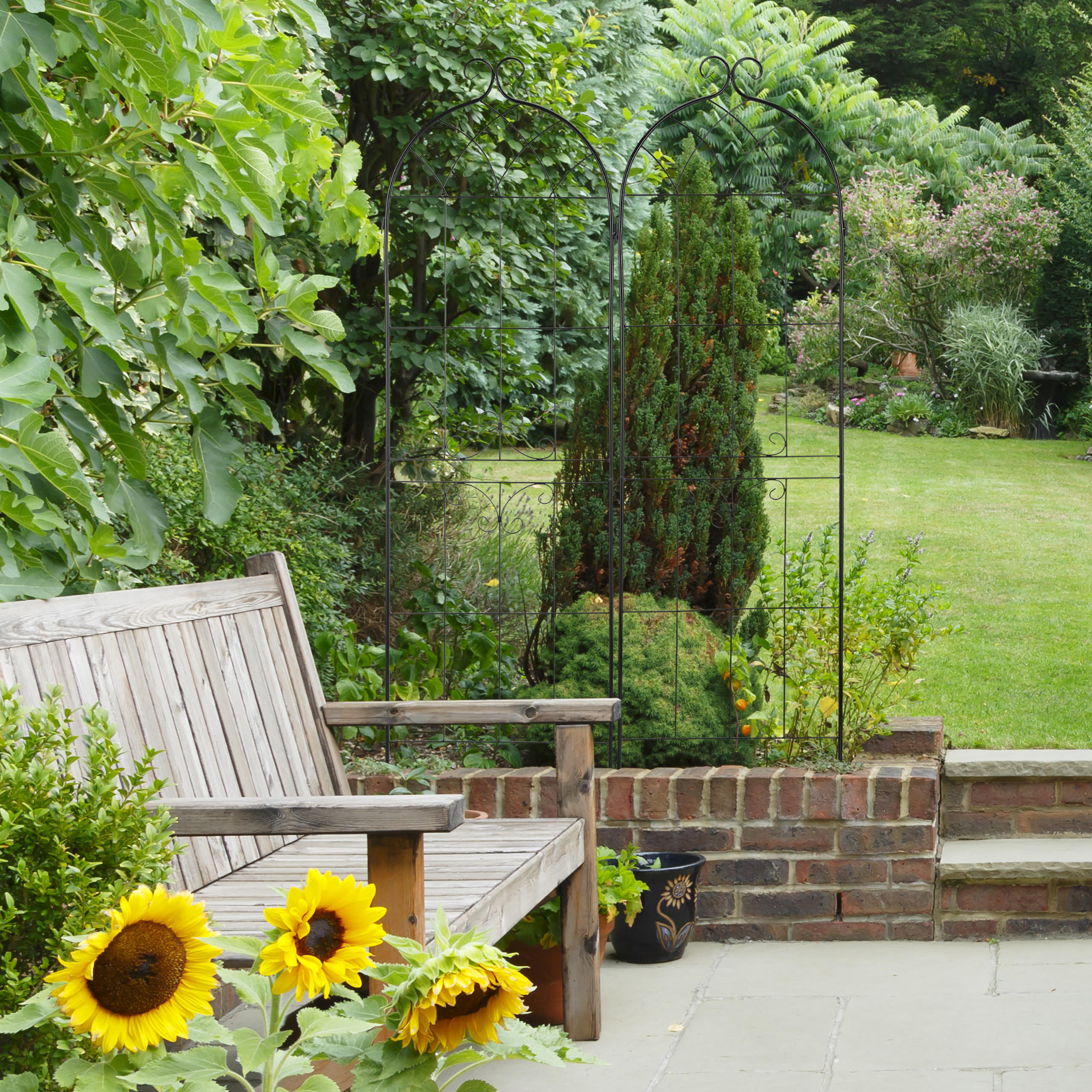 2xRANKGITTER - Schwarz, Metall (51.5/180/1.5cm) - Relaxdays