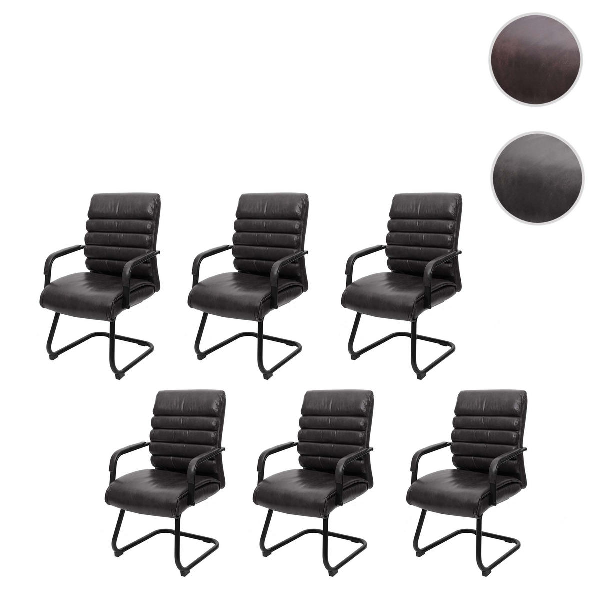 KONFERENZSTUHL Schwarz 6er-Set - Schwarz, Textil (60/100/59cm) - MCW