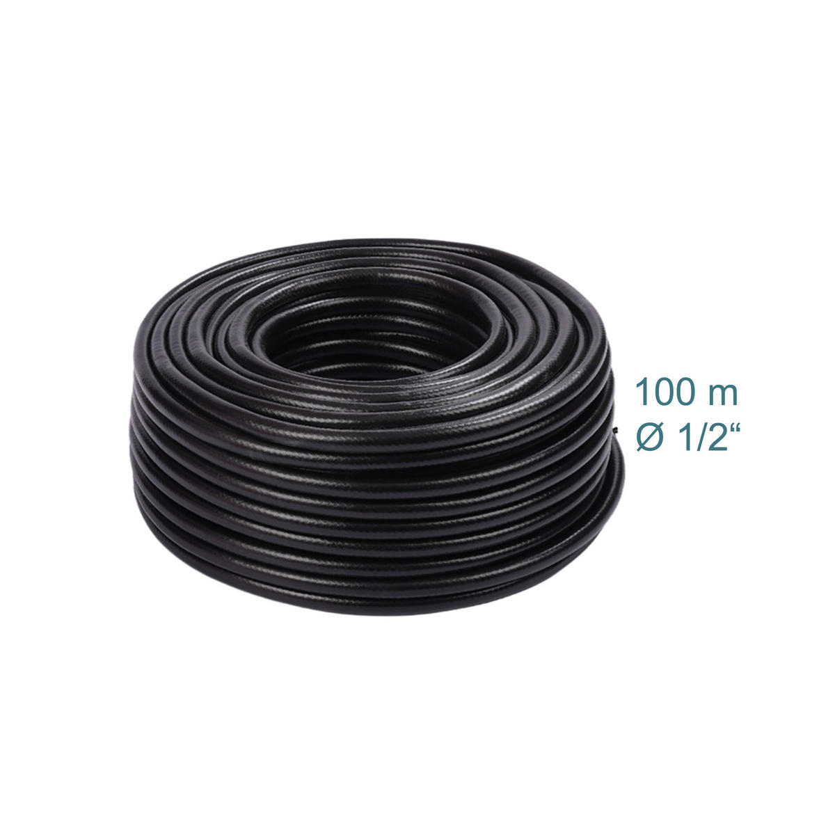GARTENSCHLAUCH Schwarz 100 m UV beständig - Schwarz, Kunststoff (10000cm) - Relaxdays
