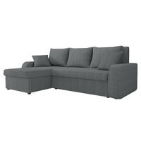 ECKSOFA Kris Cord - Schwarz/Grau, Holz/Kunststoff (238/147cm) - MIRJAN24