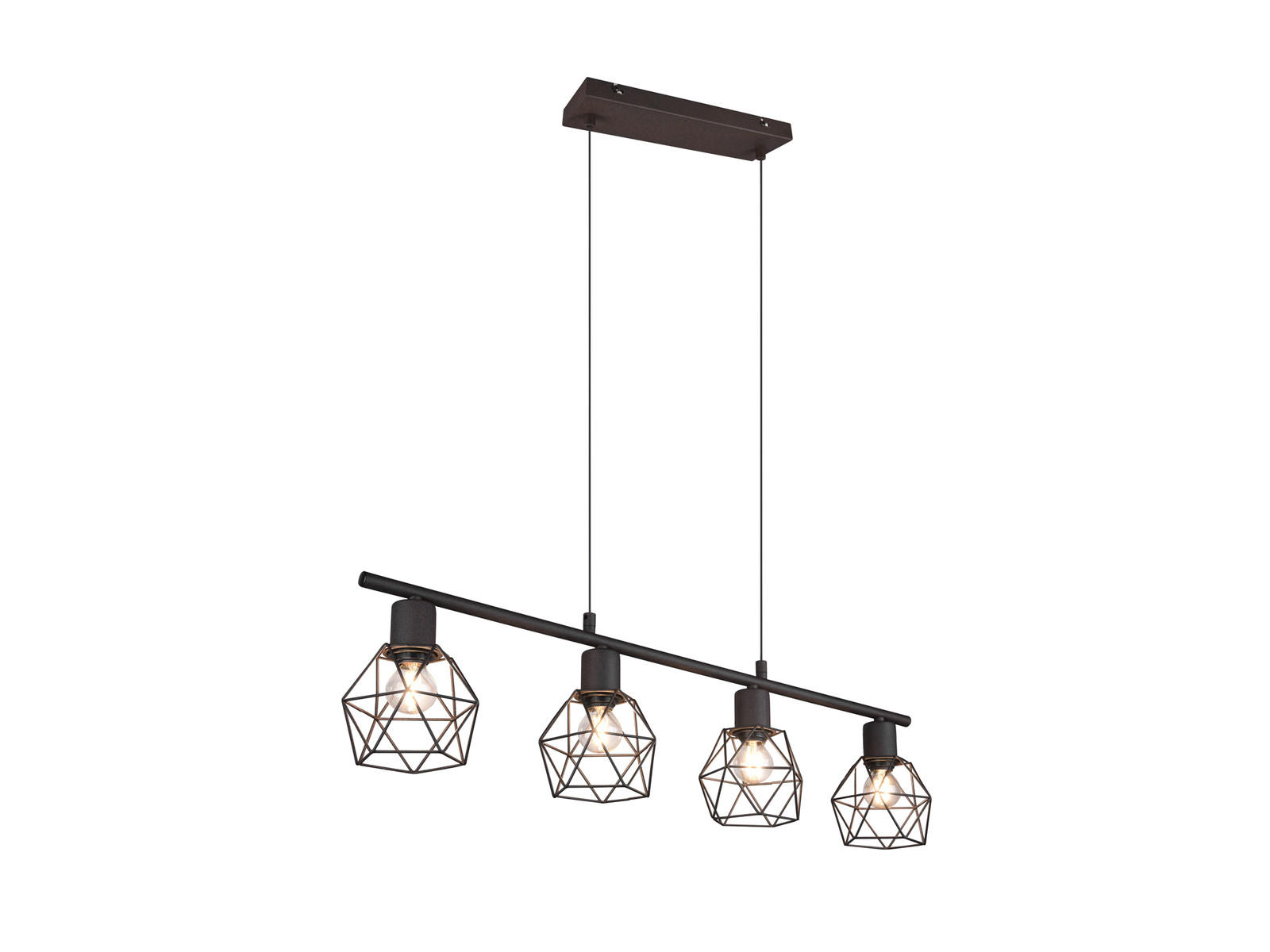 PENDELLEUCHTE Industrial mehrflammig hängend, Rostoptik 75cm - Rostfarben, Metall (12/75/150cm) - meineWunschleuchte