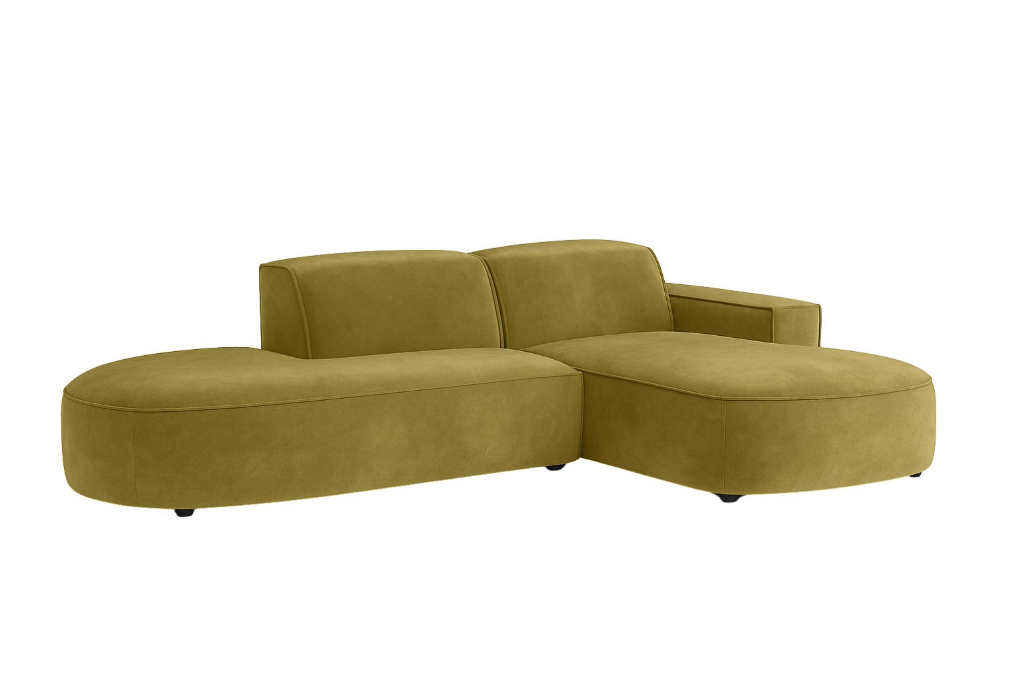 ECKSOFA Cursal Atelier, Stoff Salvador, Olive, Rechts - Olivgrün, Holz (284/166cm) - Kaiser Möbel