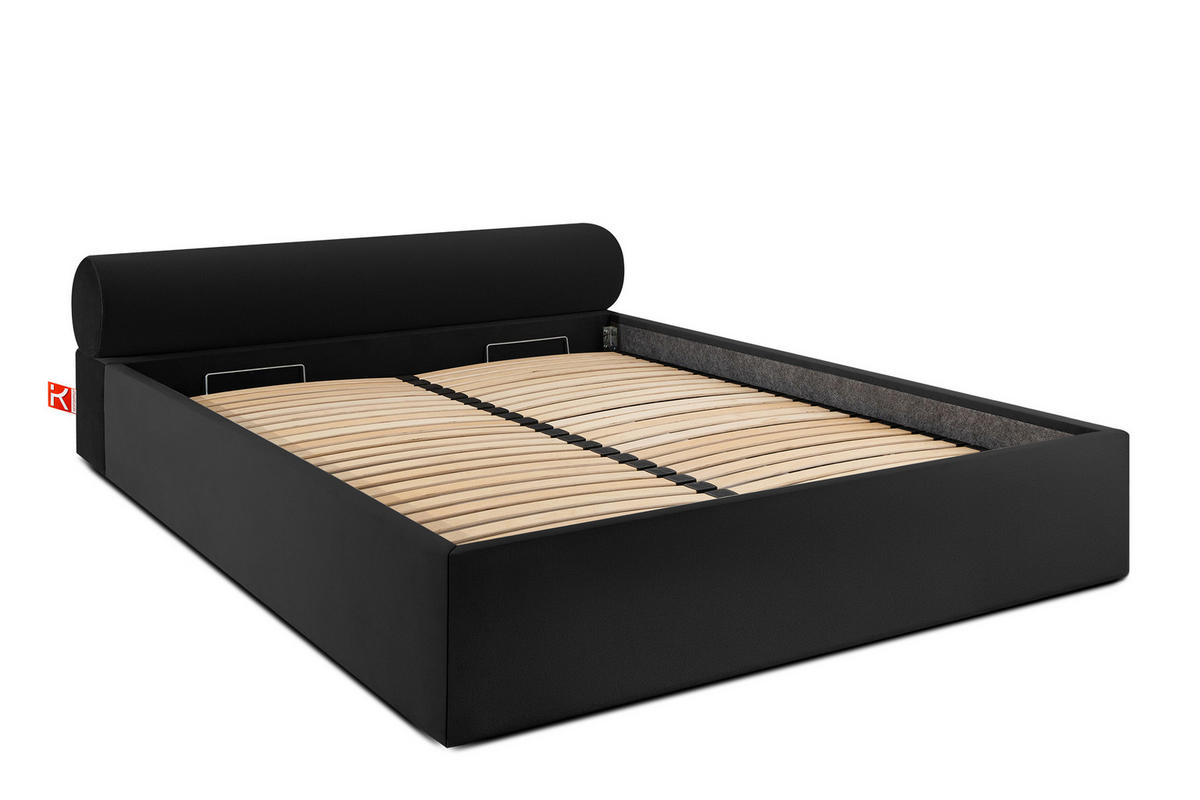 POLSTERBETT LUNEO - Schwarz, Holz/Holzwerkstoff (182/204cm) - KONSIMO®