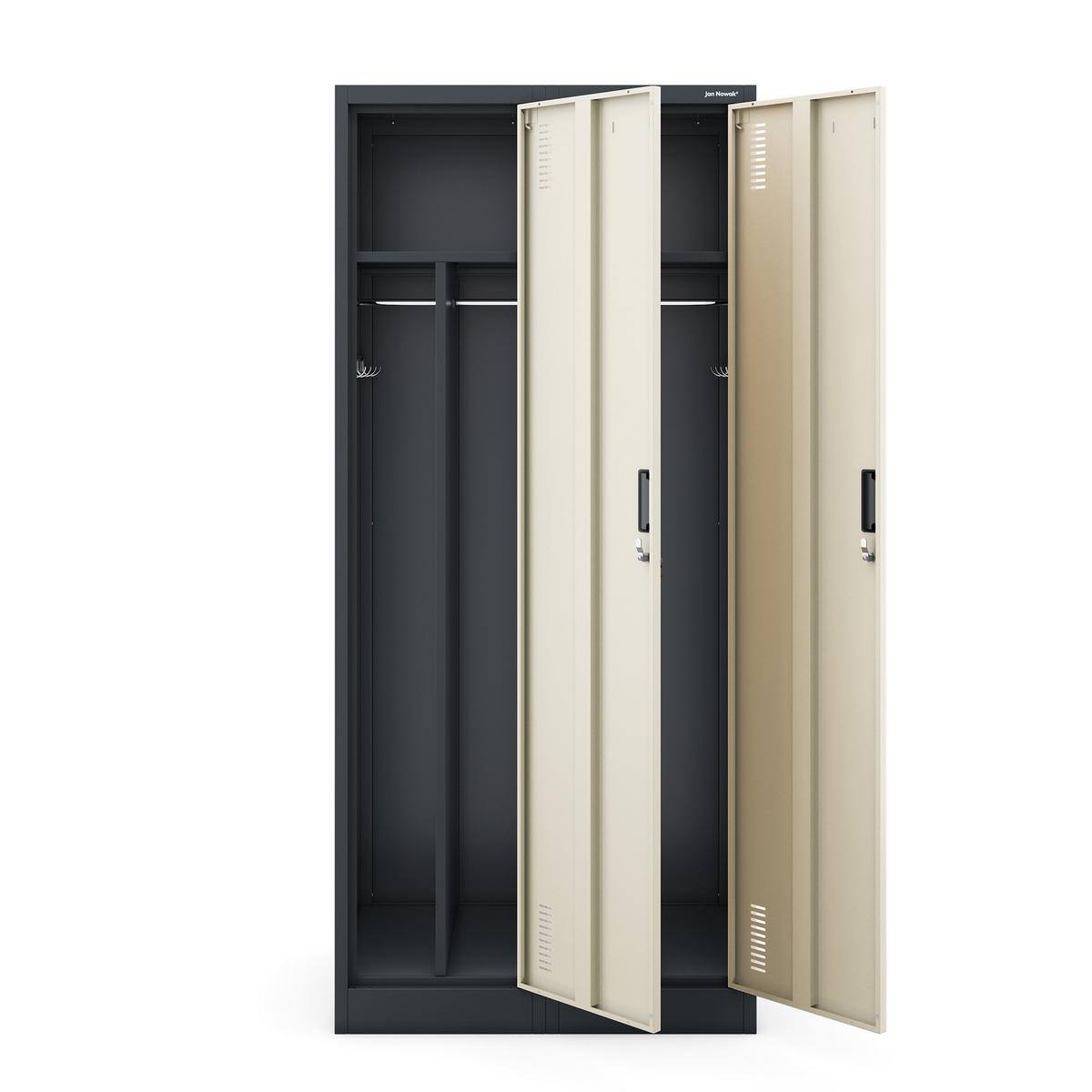 PERSONALSCHRANK KACPER 180x80x50 cm - Anthrazit/Sonoma Eiche, Metall (80/180/50cm) - Jan Nowak