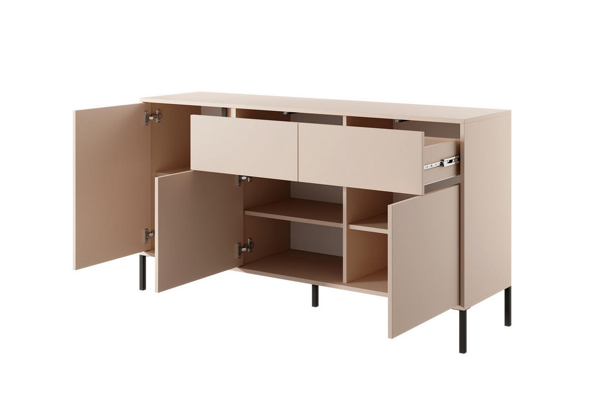 KOMMODE Dast beige 153 / 39,5 / 81cm - Beige/Akaziefarben, Holz/Holzwerkstoff (153/81/39.5cm) - Feldmann-Wohnen
