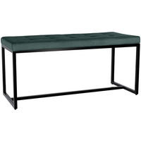 SITZBANK 100/40 cm Samt grün - Schwarz/Grün, Textil/Metall (100/48/40cm) - CLP