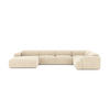 WOHNLANDSCHAFT Texturierter Samt Creme 354cm - Creme, Textil (354/73/164cm) - Sia Home