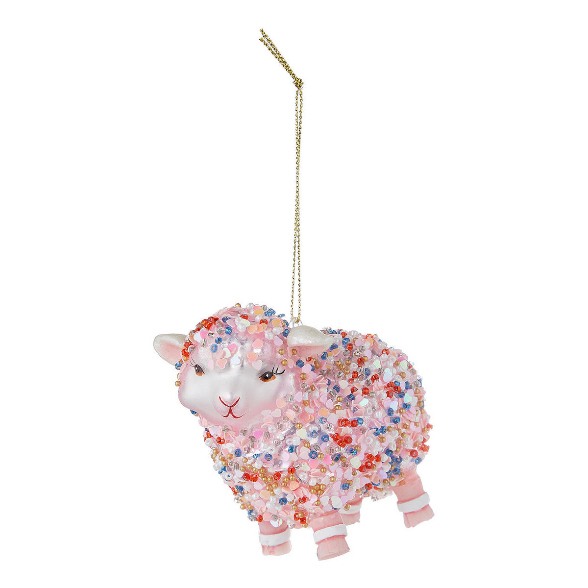 BAUMANHÄNGER Hang On Lamm mit Perlen - Rosa, Glas (5/7/8cm) - Butlers