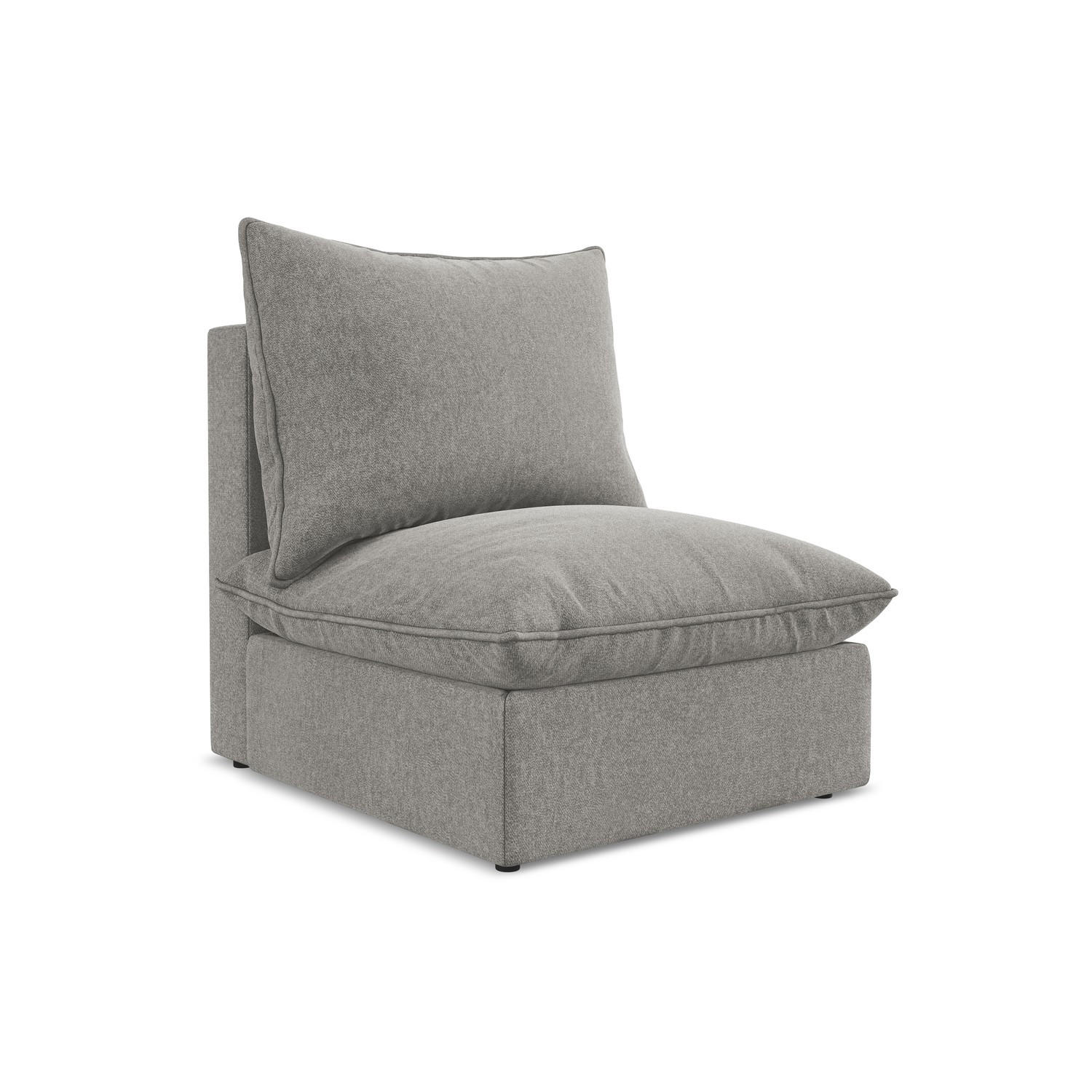 SOFAELEMENT Samt Stoff Grau - Schwarz/Grau, Holzwerkstoff/Kunststoff (75/77/90cm) - LaMiaSofa