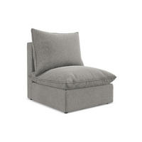 SOFAELEMENT Samt Stoff Grau - Schwarz/Grau, Holzwerkstoff/Kunststoff (75/77/90cm) - LaMiaSofa